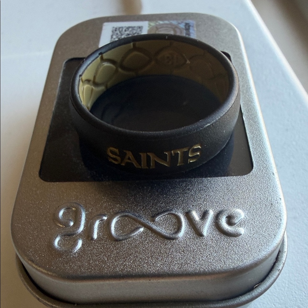 Groove Life Saints Black Silicone Ring